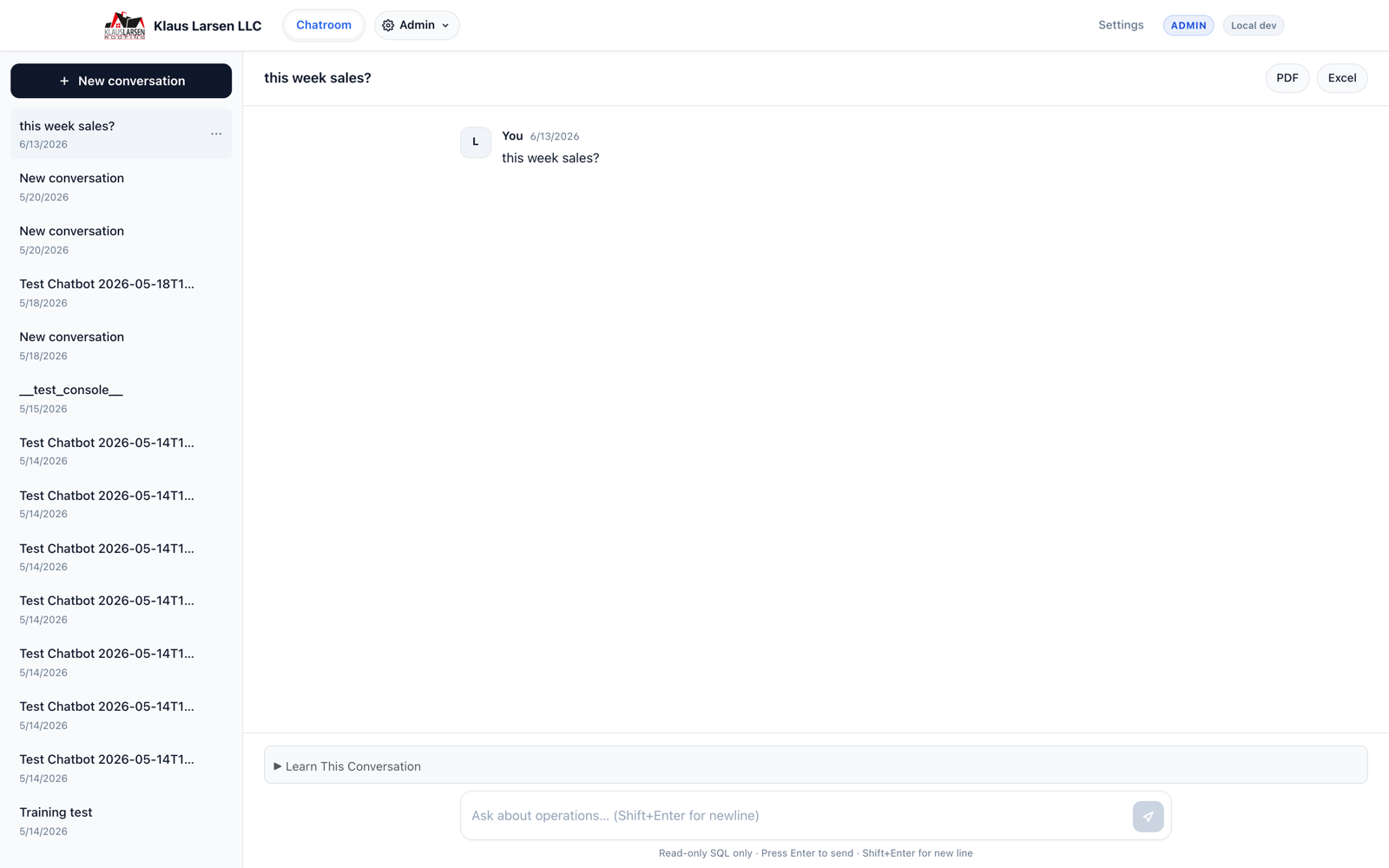 KLR AI chat interface